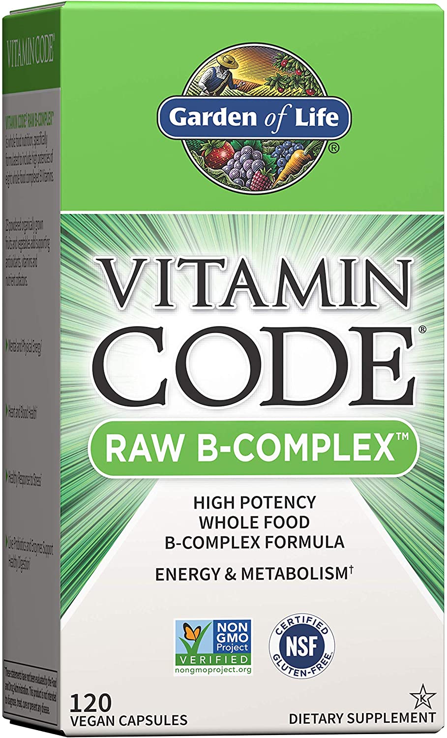 Garden of Life Vitamin B Complex - Vitamin Code Raw B Vitamin Whole Food Supplement, Vegan, 120 Capsules
